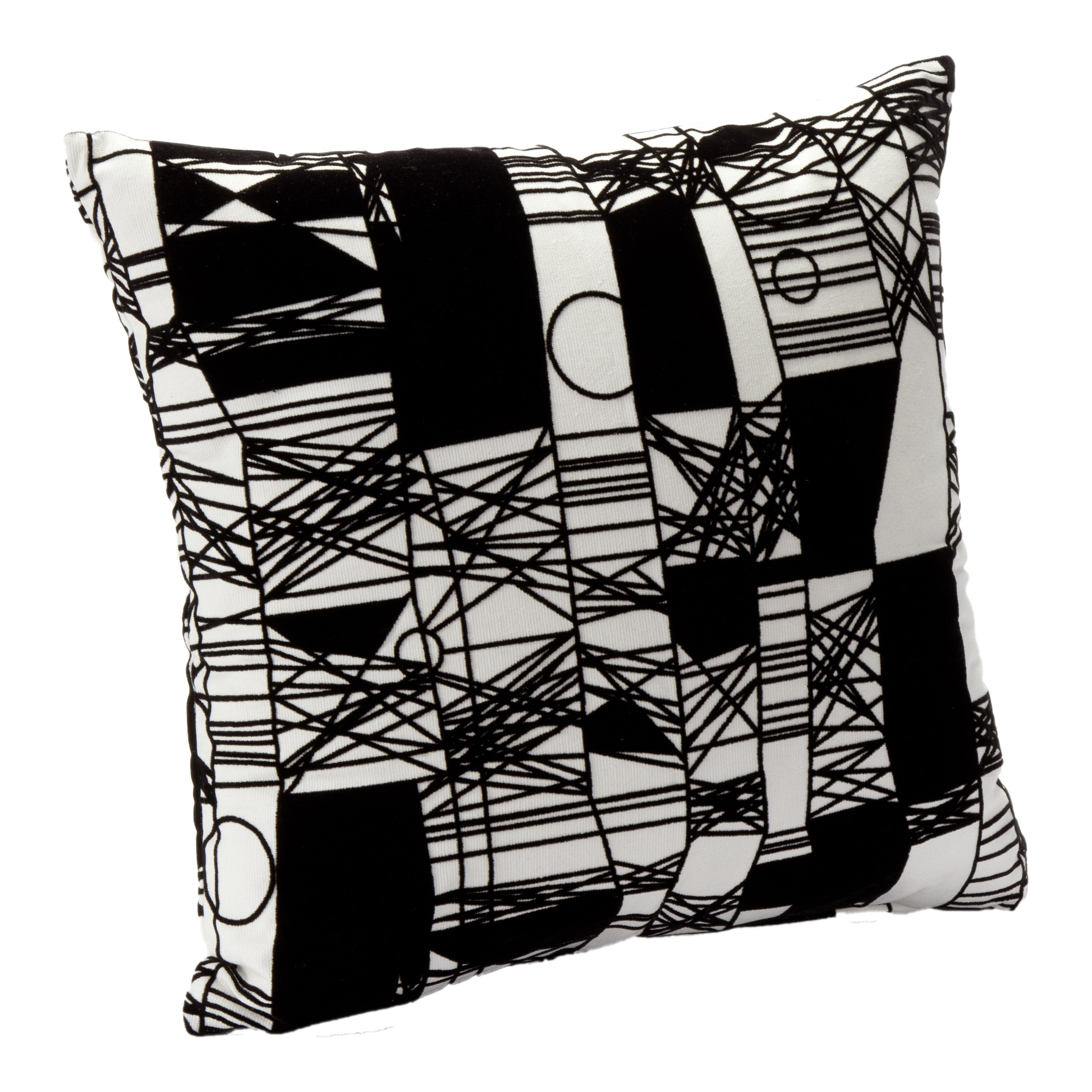 Abstact Scratch Black White Decorative Accent Pillow