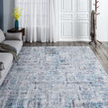 Abstract Blue Grey Area Rug