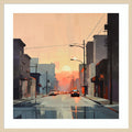 Abstract Citiscape By Tradelink Inhouse Artist Wood Framed Wall Art Print