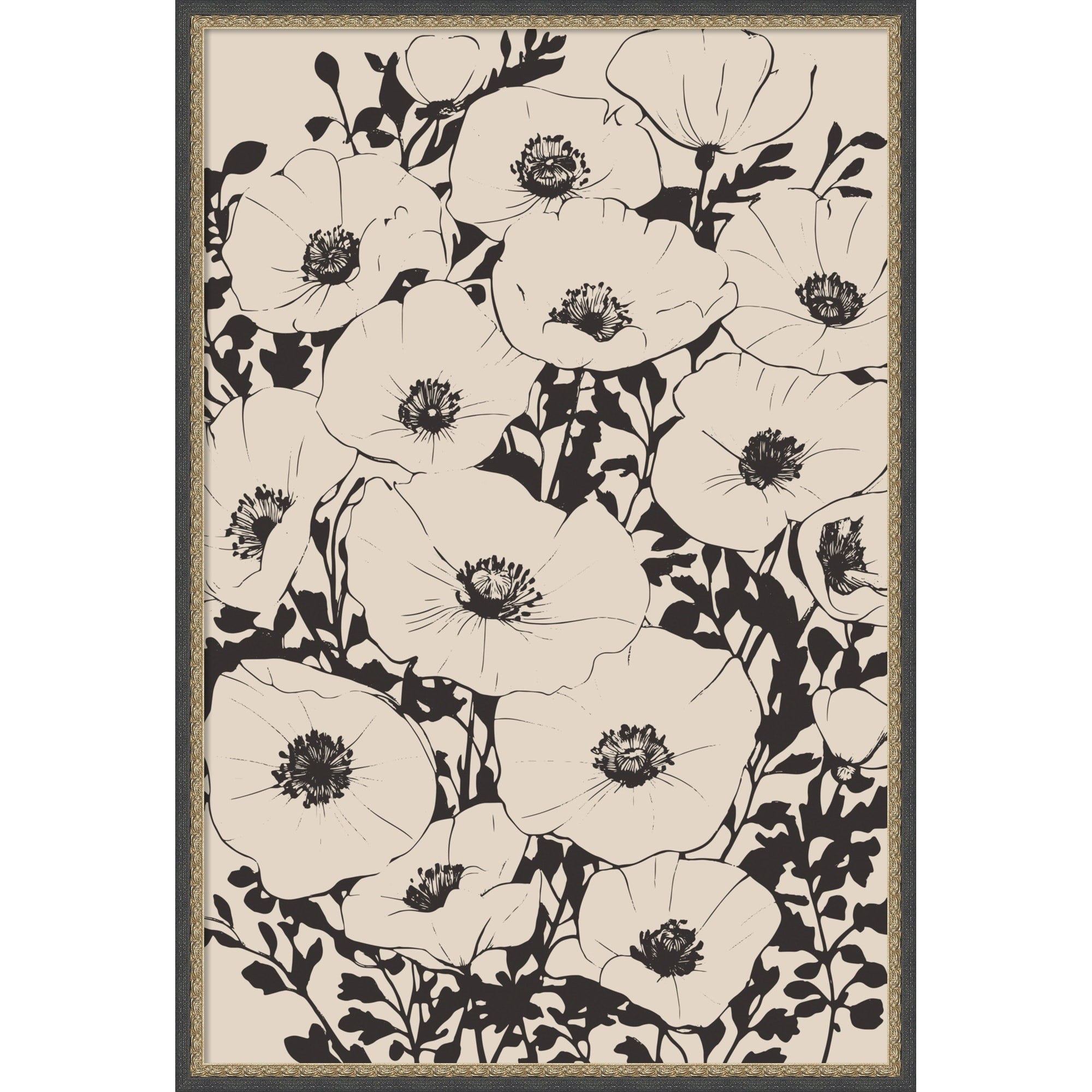 Abstract Floral Flower Pattern By Melloi Art Prints Framed Mounted Canvas Wall Art Print