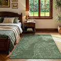 Abstract Green Area Rugs Washable Soft Bedroom Rugs Non Slip