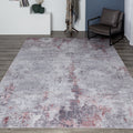 Abstract Grey Lavender Area Rug