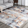 Abstract Grey Rust Gold Area Rug