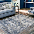 Abstract Marina Blue Beige Rug