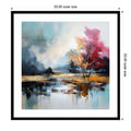 Abstract Reflections Of The Landscape By Tradelink Inhouse Artist Wood Framed Wall Art Print Svelte Noir Black