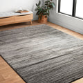 Abstract Transitional Grey Black Stripe Rug 92 X 127