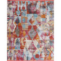 Abstract Vintage Style Distressed Area Rugs Multi Color Heat Set