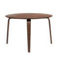 Aby Dining Table 47 Inch Round Top Rustic Walnut Brown Splayed Legs