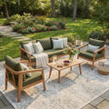 Acacia Wood Patio Conversation Set 3 Piece Or 4 Piece Seating Option By Leisure Zone