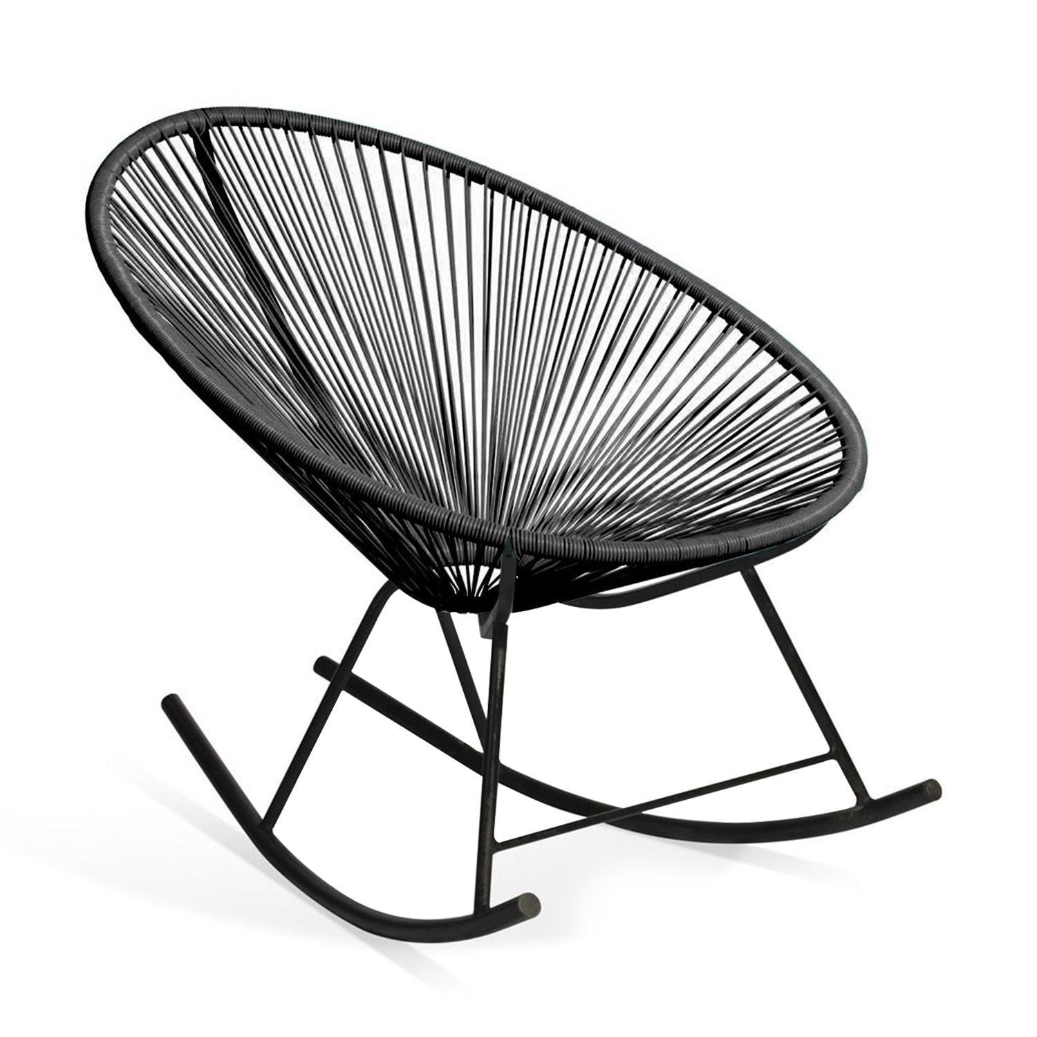 Acapulco Black Vinyl Indoor Outdoor Rocking Chair