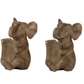Accent Bookends Set Of 2 Reading Elephants Antique Brown 9 Inch