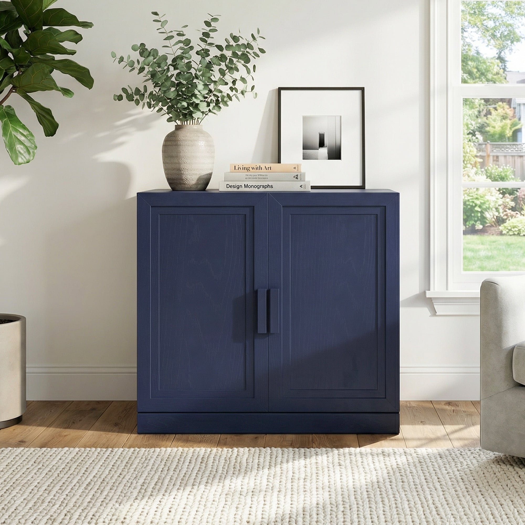Accent Cabinet Freestanding 2 Door Storage Cabinet With Adjustable Shelves Sideboard Buffet Pantry Cabinet