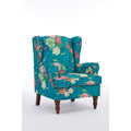 Accent Chair Side Chair Reception Chair With Wood Legs Cyan Single Sofa Chair Leisure Chair Office Chair