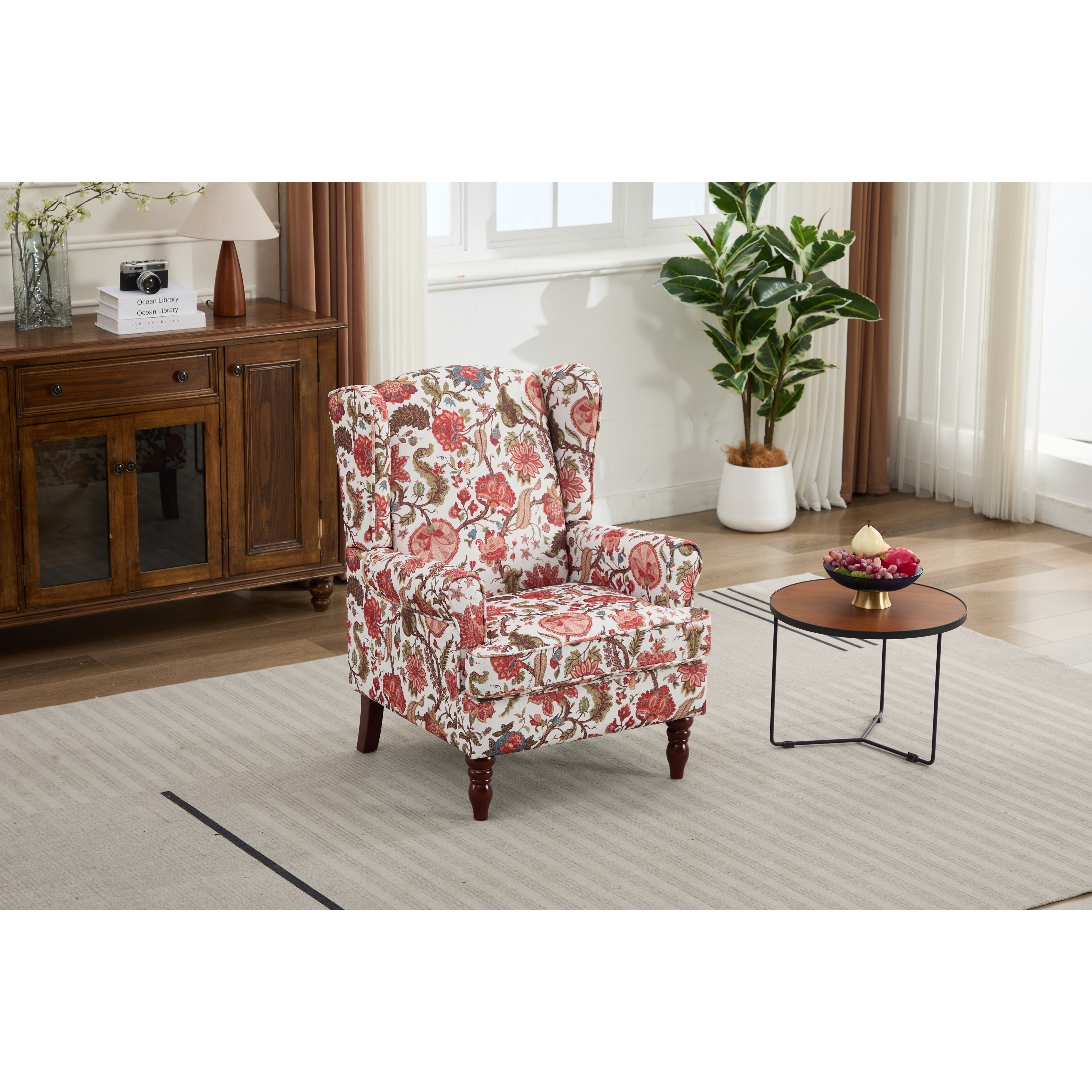 Accent Chair Side Chair Reception Chair With Wood Legs Single Sofa Chair Leisure Chair Red Office Chair