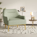 Accent Chair Upholstered Armchair Sofa Chair With Curved Backrest Green Vanity Chair Reading Chair With Metal Legs