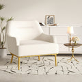 Accent Chair Upholstered Armchair Sofa Chair With Curved Backrest Vanity Chair Reading Chair With Metal Legs