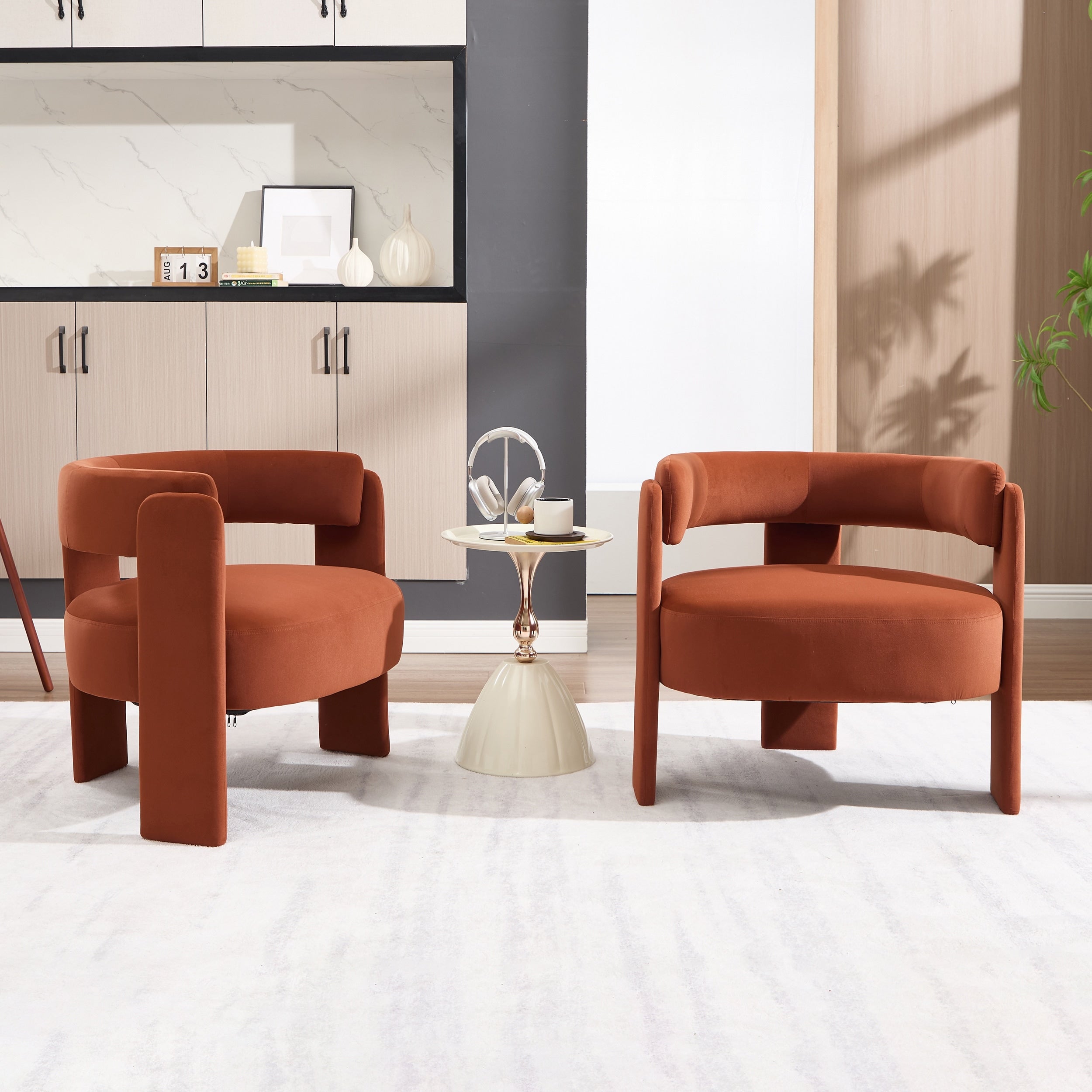 Accent Chair For Living Room Velvet Comfy Single Sofa Chair Mid Century Modern Armchair With 1 Pillow And Metal Legs