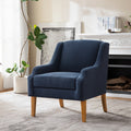 Accent Chair For Living Room No Assembly Upholstered Mid Century Modern Comfy Tufted Armchairs With Wooden Legs
