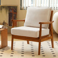Accent Chair With Solid Wood Frame Living Room Chair With Soft Fabric Cushion Cozy Bedroom Chair Comfy Armless Reading Chair
