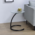 Accent Side End Table Metal Glass