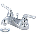 Accent Two Handle Low Arc Bath Faucet With Brass Pop Up Drain
