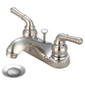 Accent Two Handle Low Arc Bath Faucet With Pop Up Drain
