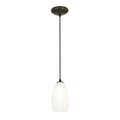Access Lighting Champagne Bronze Cord Pendant With White Stone Shade