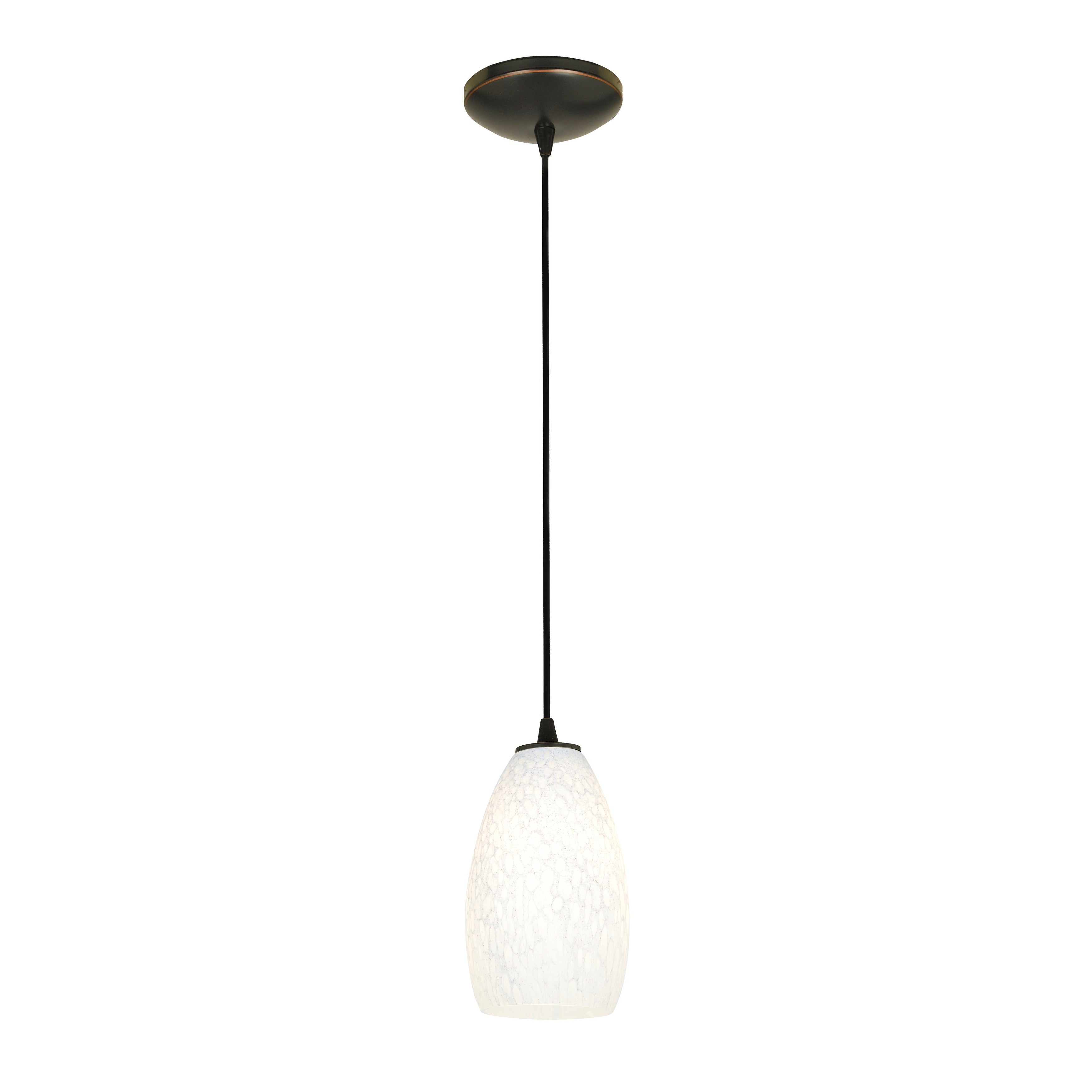 Access Lighting Champagne Bronze Cord Pendant With White Stone Shade