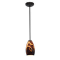 Access Lighting Champagne Bronze Rod Pendant With Inca Shade