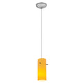 Access Lighting Japanese Lantern 12 Inch Steel Fluorescent Rod Pendant With White Lined Shade Brushed Steel Amber