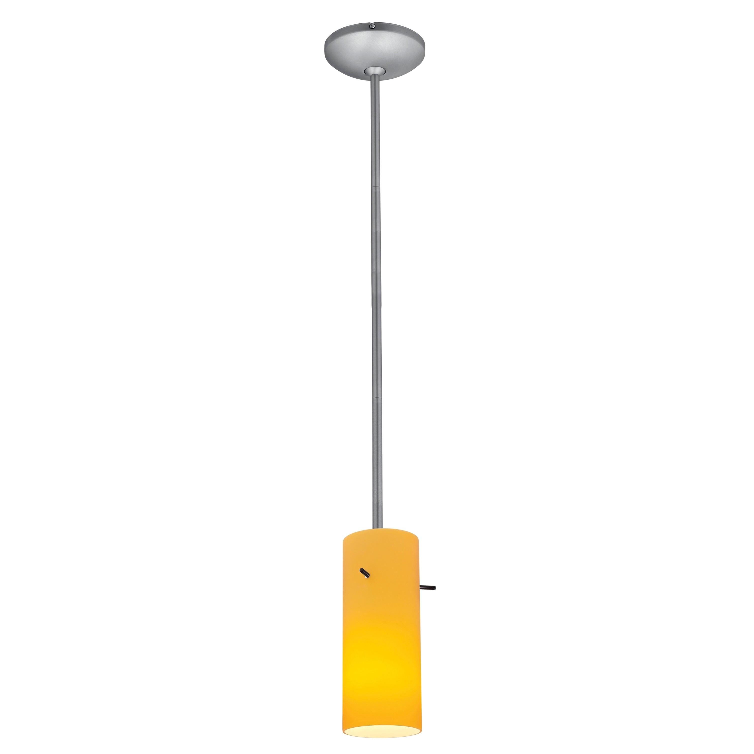 Access Lighting Japanese Lantern 12 Inch Steel Fluorescent Rod Pendant With White Lined Shade