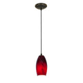 Access Lighting Merlot Bronze Cord Pendant With Red Sky Shade