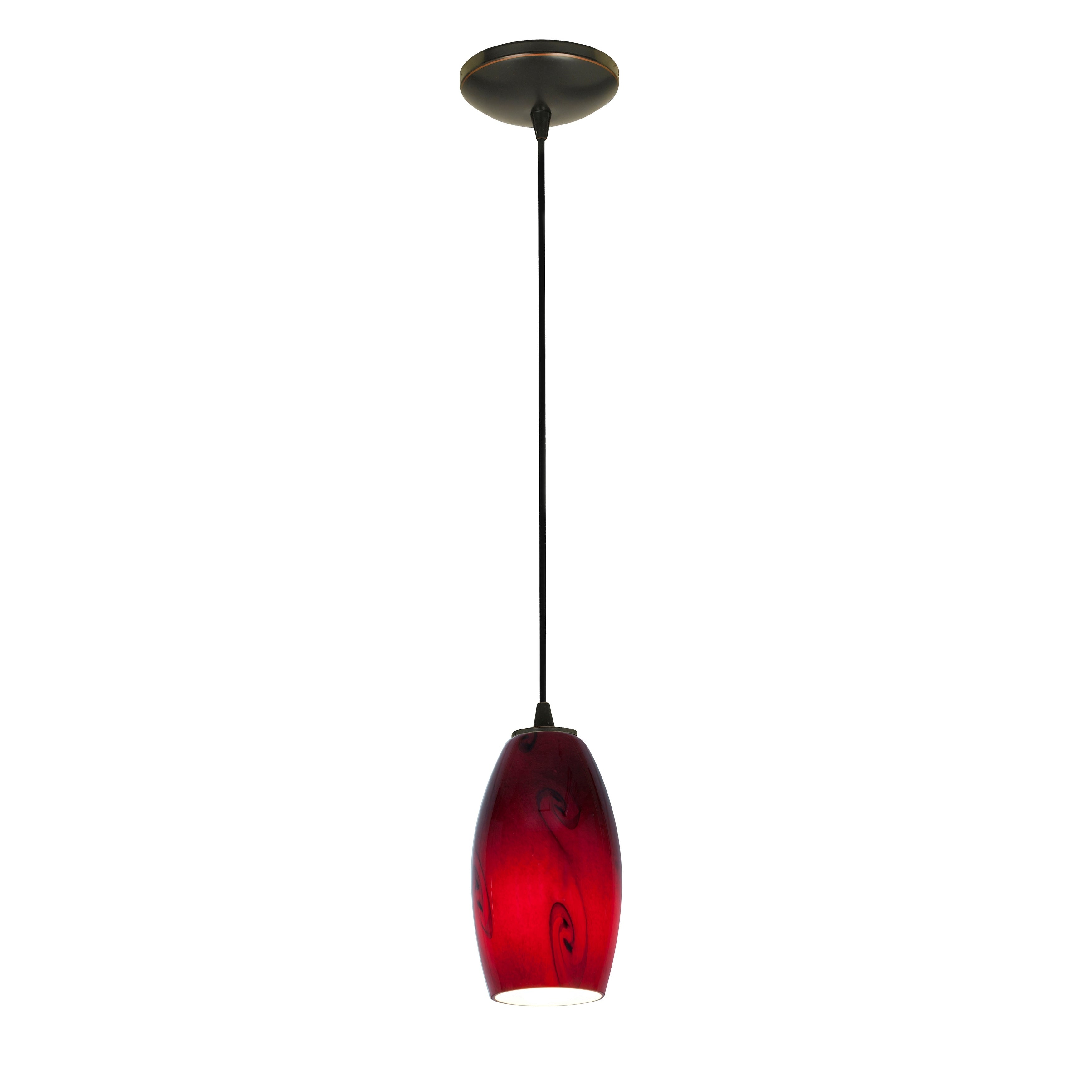 Access Lighting Merlot Bronze Cord Pendant With Red Sky Shade