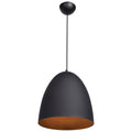 Access Lighting Nostalgia 1 Light Round Dome Pendant With Matte Black Outer Matte Gold Inner Shade