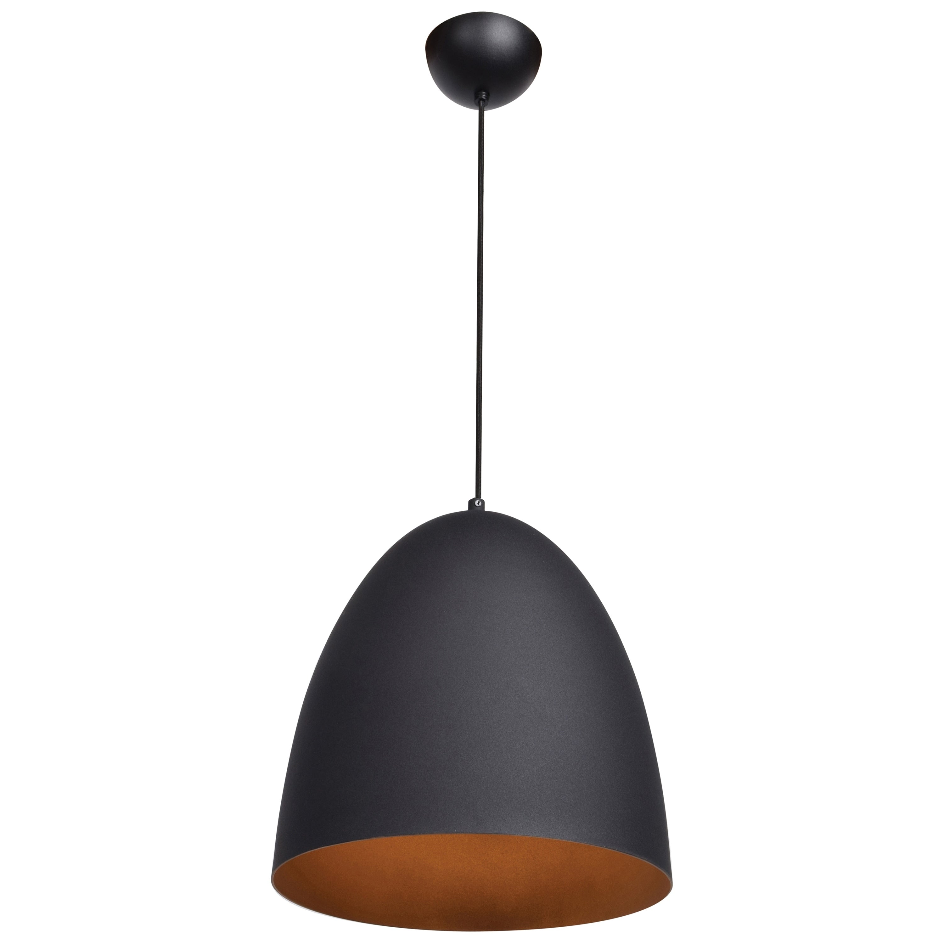 Access Lighting Nostalgia 1 Light Round Dome Pendant With Matte Black Outer Matte Gold Inner Shade