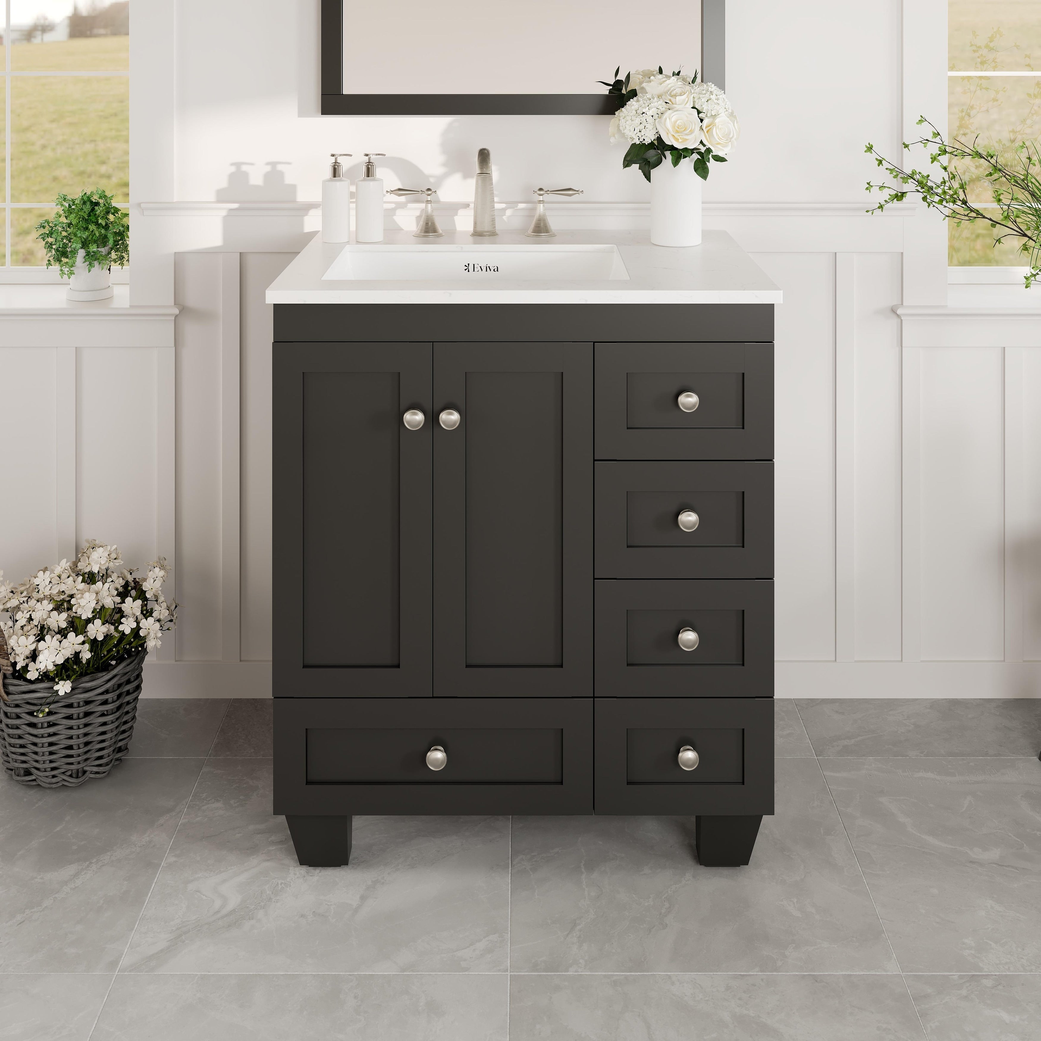 Eviva Acclaim C. 28 Transitional Espresso Vanity