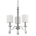 Acclaim Lighting Lily Indoor 3 Light Mini Chandelier With Shades And Crystal Pendants In Polished Nickel Silver