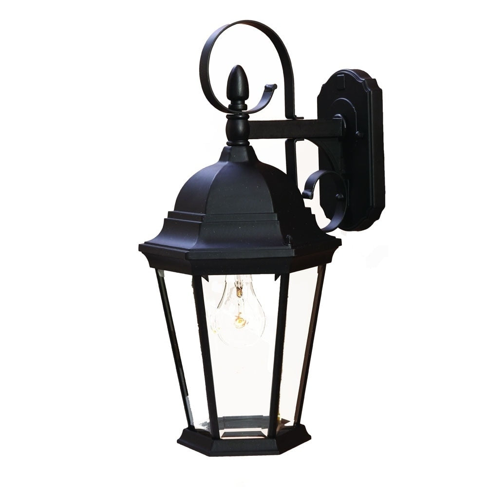 Acclaim Lighting New Orleans Collection 18 Inch 1 Light Outdoor Matte Black Wall Mount Light Fixture W Clear Beveled Glass
