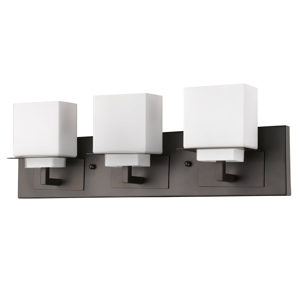 Acclaim Lighting Rampart Indoor 3 Light Bath With Glass Shades In Oil Rubbed Bronze