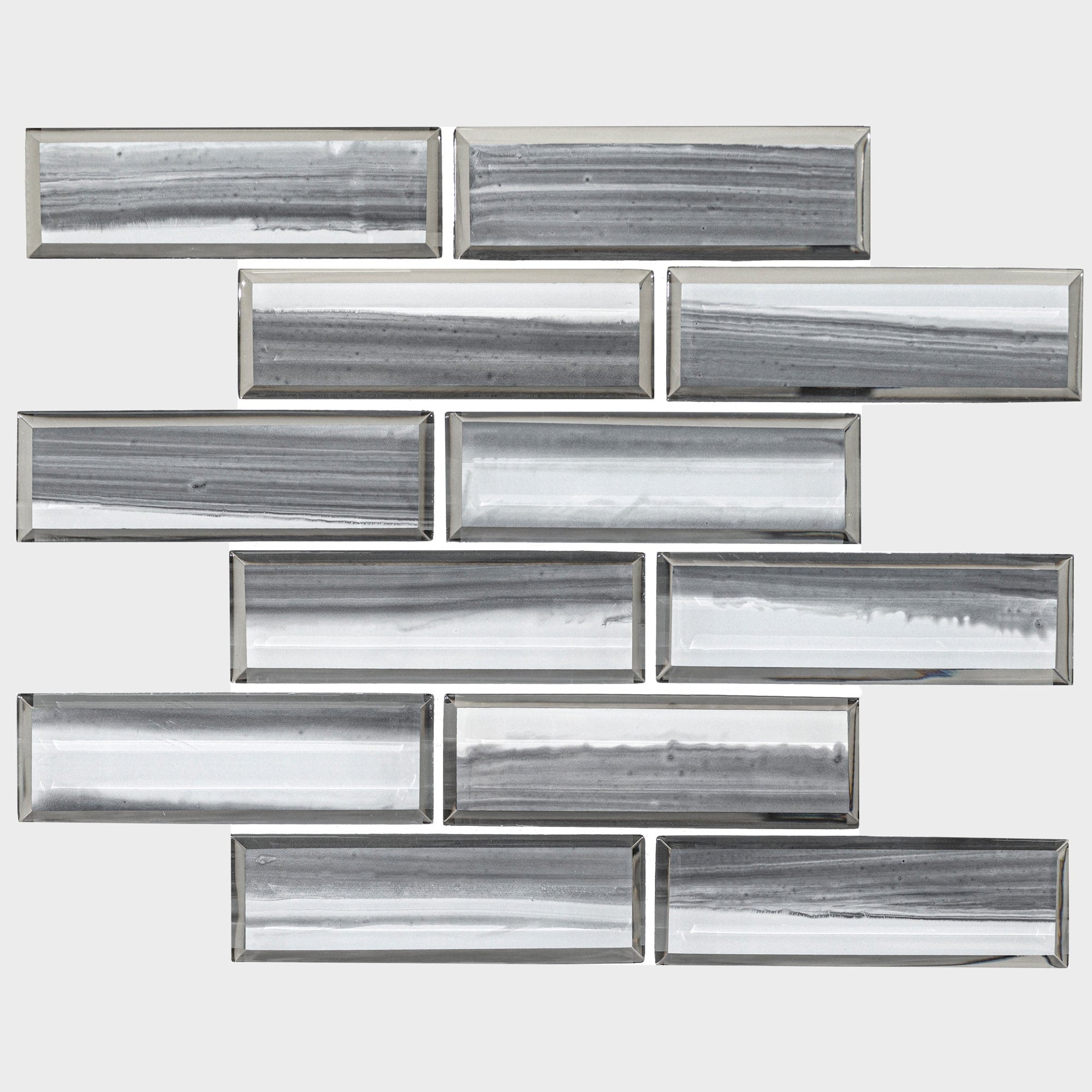 Ackland Akm G Ri2X6Sw Ca Rivella 12 X 12 Glass Brick Wall Mosaic Kasumi Gris