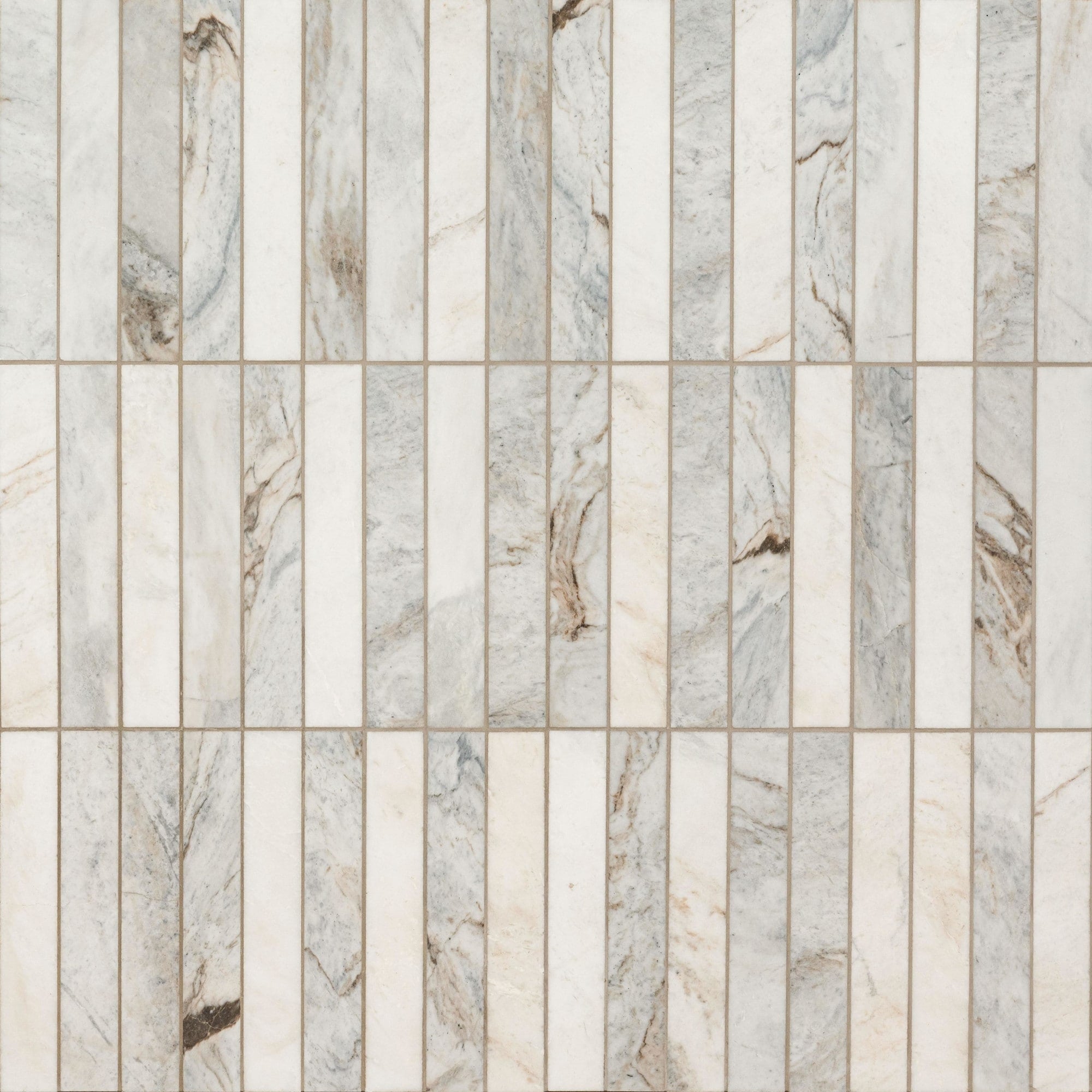 Ackland Akm S 2X12Swh Ca 12 X 12 Marble Linear Floor And Wall Mosaic Castella De Blanc