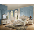 Rose Gold Pu Pearl White Acme Furniture Chantelle Bed