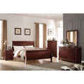Acme Furniture Louis Philippe Cherry 4 Piece Sleigh Bedroom Set
