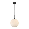 Acroma 1 Light Striped Frosted Glass Globe Pendant Light