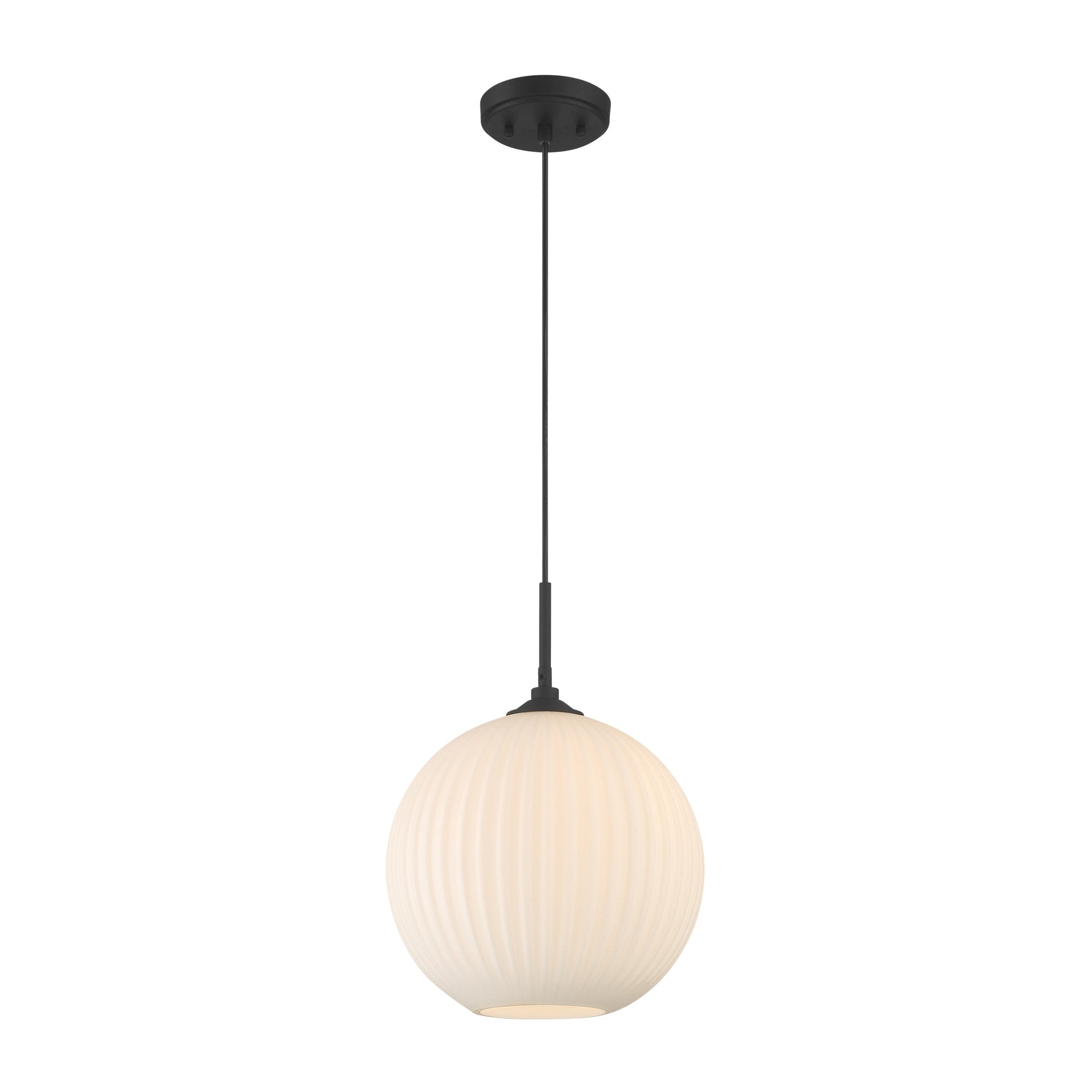 Acroma 1 Light Striped Frosted Glass Globe Pendant Light
