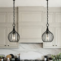 Acroma 1 Light Matte Black Pendant With Crystal Glass Adjustable Chain