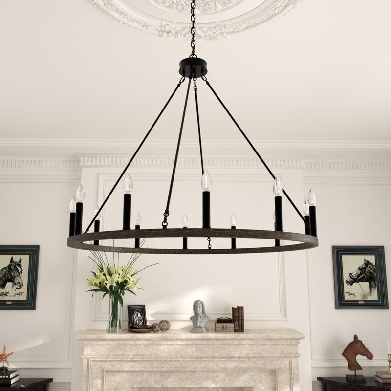 Acroma 12 Light Modern Farmhouse Candle Style Ceiling Lighting For Dining Room
