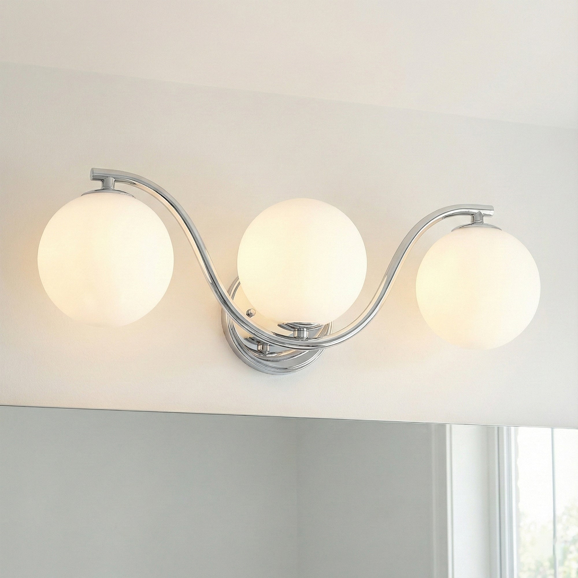 Acroma 3 Light Minimalist Modern Globe Bathroom Vanity Light