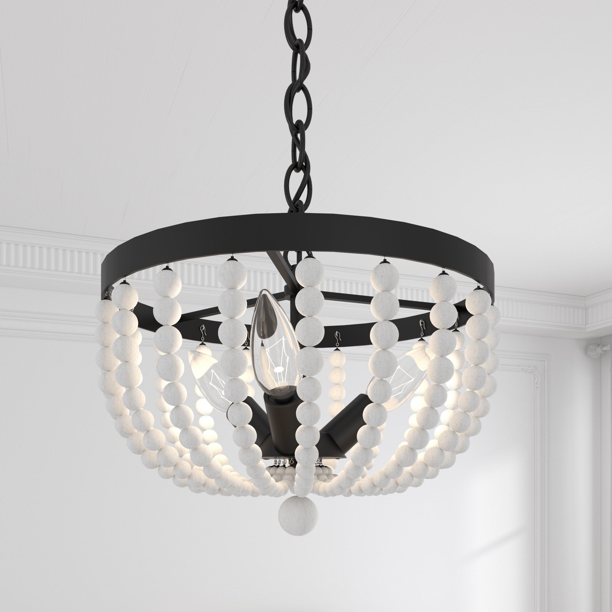 Acroma 3 Light Boho Beaded Chandelier Light Fixture