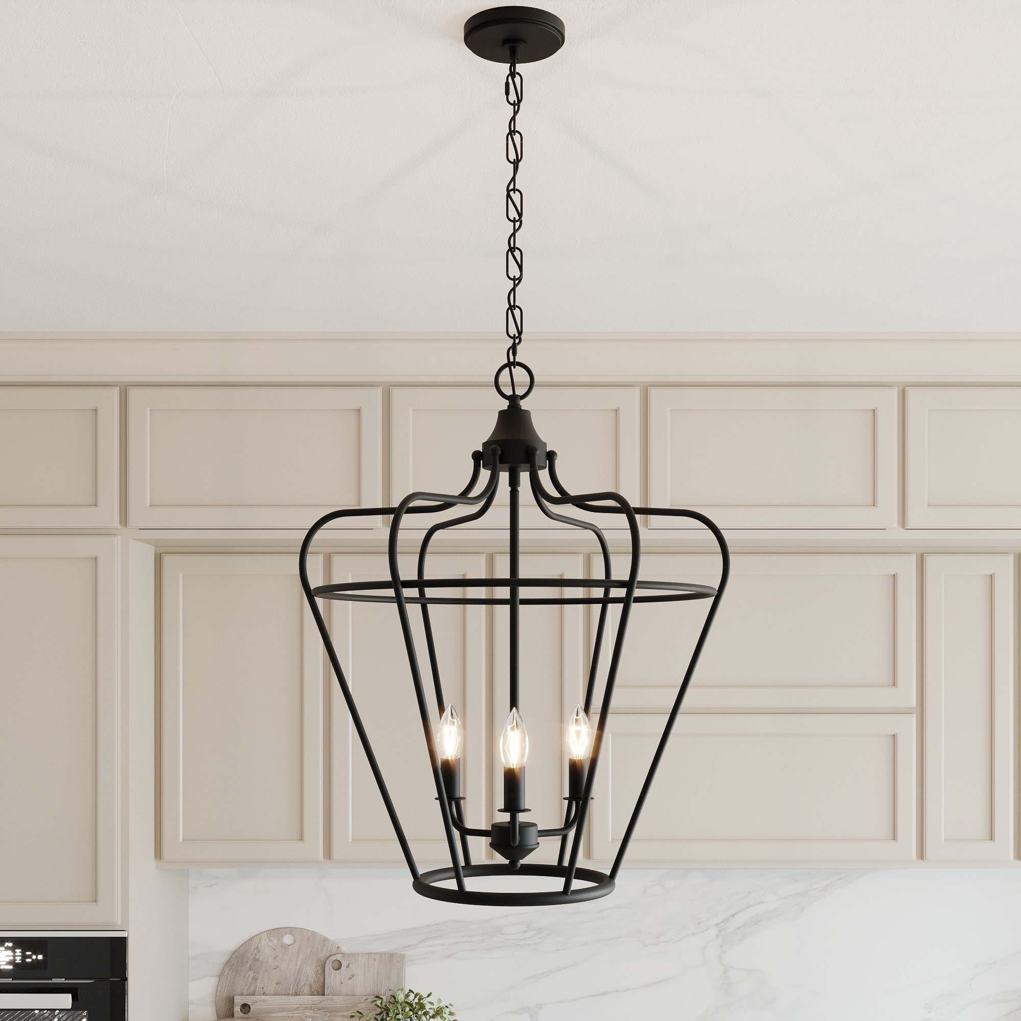 Acroma 3 Light Industrial Hanging Lantern Pendant Chandelier Light